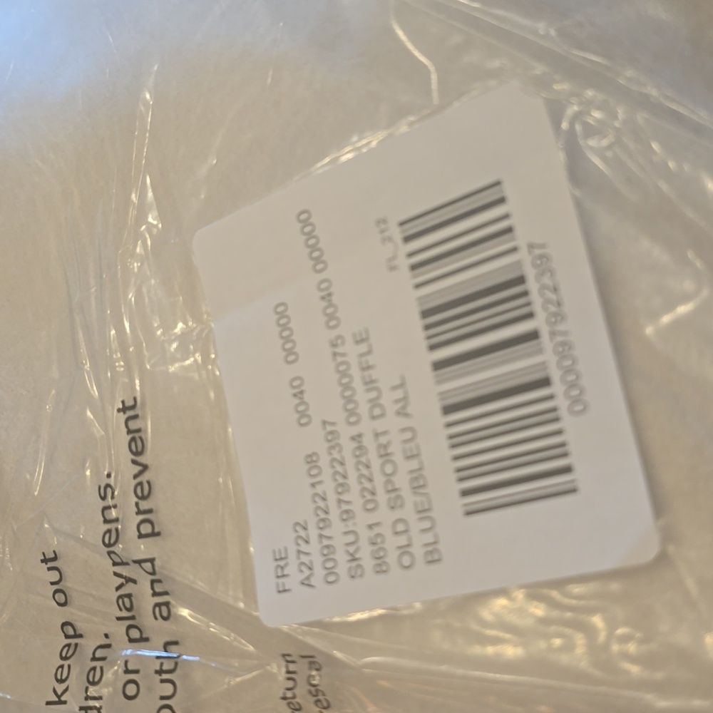 New In Package FP Movement Old Sport Duffle Bag. Blue - Picture 5 of 7